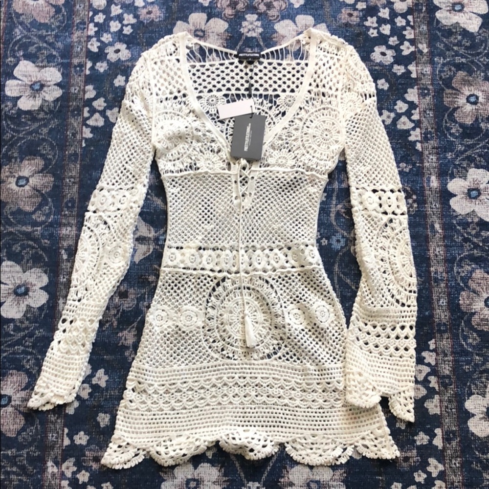 Pretty Little Thing Crochet Cotton Dress Cream